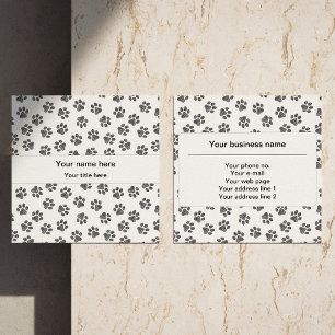 Doodle Paws, Dog Paws, Cat Paws, Black Paws Vierkante Visitekaartje
