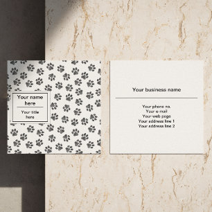 Doodle Paws, Dog Paws, Cat Paws, Black Paws Vierkante Visitekaartje