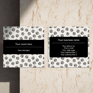 Doodle Paws, Dog Paws, Cat Paws, Black Paws Vierkante Visitekaartje