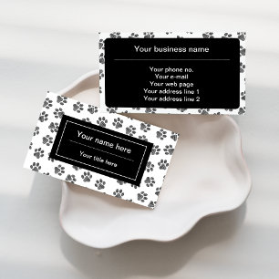 Doodle Paws, Dog Paws, Cat Paws, Black Paws Visitekaartje