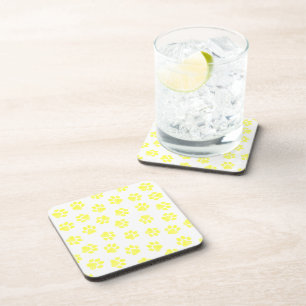 Doodle Paws, Dog Paws, Gele Paws Bier Onderzetter