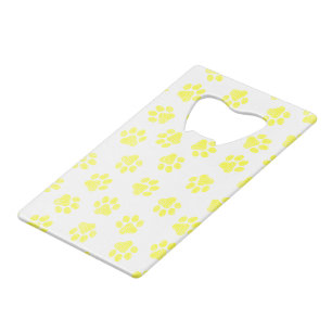 Doodle Paws, Dog Paws, Gele Paws Kredietkaart Flessenopener
