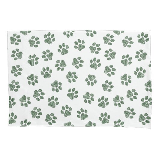 Doodle Paws, Dog Paws, Groene Paws Kussensloop (Voorkant)