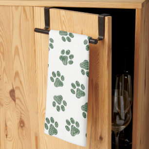 Doodle Paws, Dog Paws, Groene Paws Theedoek
