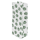 Doodle Paws, Dog Paws, Groene Paws Wijn Cadeautas (Voorkant Gekanteld)