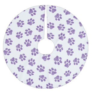 Doodle Paws, Dog Paws, Paarse Paws Kerstboom Rok