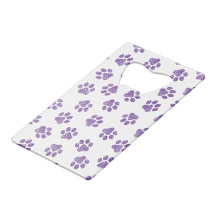 Doodle Paws, Dog Paws, Paarse Paws Kredietkaart Flessenopener