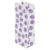 Doodle Paws, Dog Paws, Paarse Paws Wijn Cadeautas (Voorkant Gekanteld)