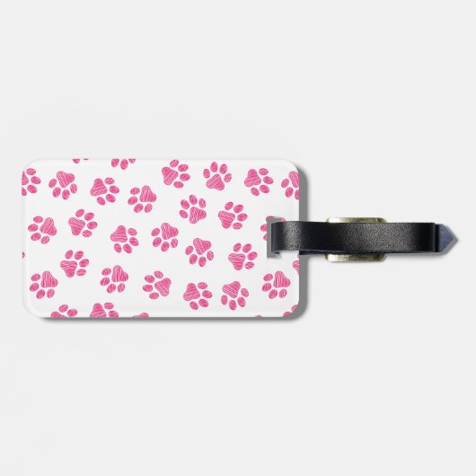 Doodle Paws, Dog Paws, Pink Paws Bagagelabel (Achterkant horizontaal)