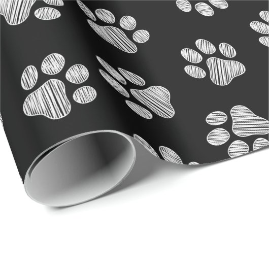 Doodle Paws, Dog Paws, White Paws Cadeaupapier (Rol Hoek)