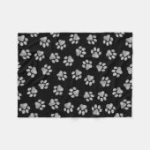 Doodle Paws, Dog Paws, White Paws Fleece Deken (Voorkant (Horizontaal))