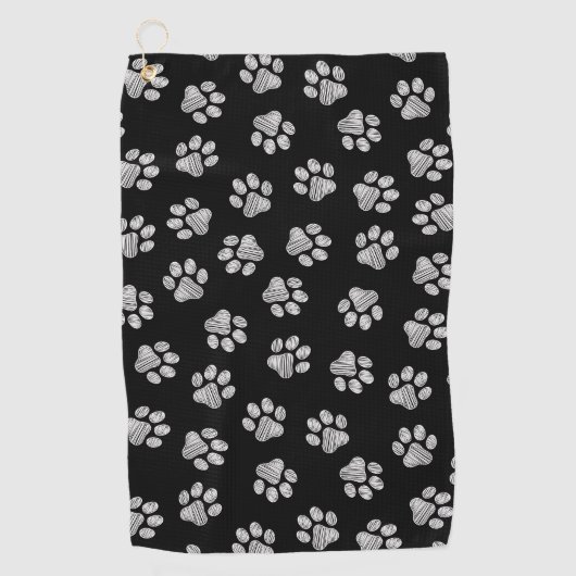 Doodle Paws, Dog Paws, White Paws Golfhanddoek (Voorkant)