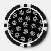 Doodle Paws, Dog Paws, White Paws Poker Chips (Voorkant)