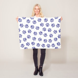 Doodle Paws, Hondenpoten, Navy Blue Paws Fleece Deken