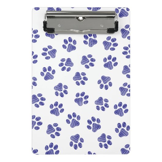 Doodle Paws, Hondenpoten, Navy Blue Paws Mini Klembord (Voorkant)