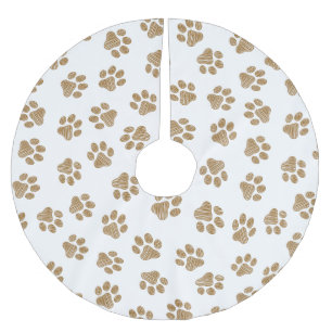 Doodle Paws, Hondenpoten, Sinaasappel Gold Paws Kerstboom Rok