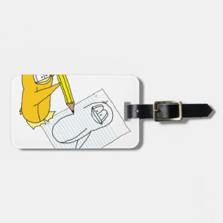 Doodle Penguin Bagagelabel