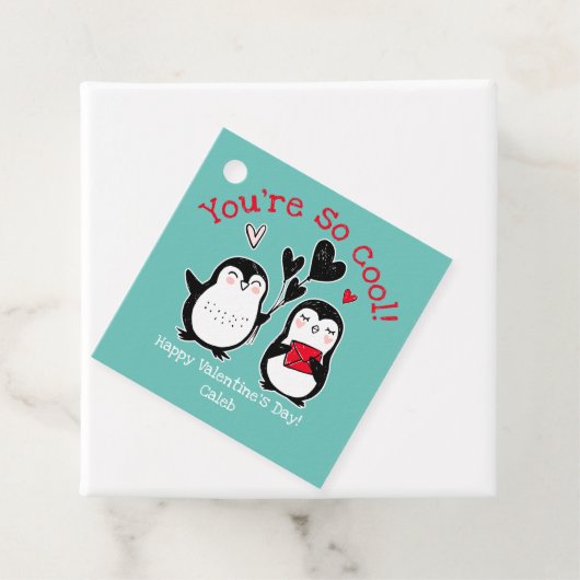 Doodle Penguin Valentijn Bedankjes Labels (In situ)