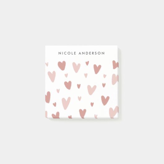 Doodle Pink en Red Hearts Post-it® Notes (Voorkant)