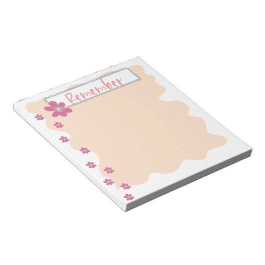 Doodle Pink Flowers se souvenir du Bloc-notes (Incliné)