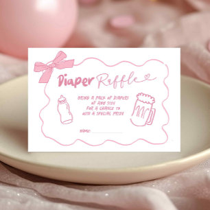 Doodle Pink Gir Baby is het brouwen van Luier Raff Informatiekaartje