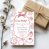 doodle Pizza Italian Ciao Baby Shower Invitation