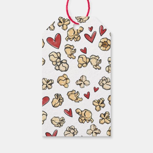 Doodle Popcorn Valentijn Label Cadeaulabel (Achterkant)