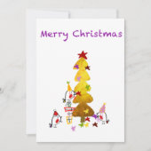 Doodle Robins Golden Tree | KerstKaart (Voorkant)