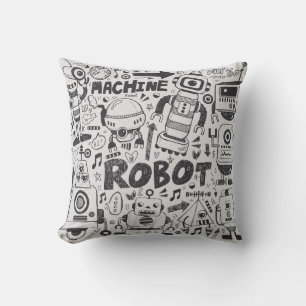 doodle robot element, illustrator lijn gereedschap kussen