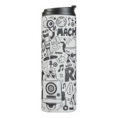 doodle robot element, illustrator line tools drawi thermosbeker (Gedraaid links)