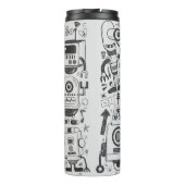 doodle robot element, illustrator line tools drawi thermosbeker (Achterkant)