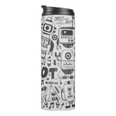 doodle robot element, illustrator line tools drawi thermosbeker (Geroteerd rechts)