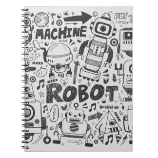 Doodle Robot Illustrator Tekening Notitieboek