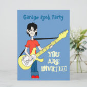 Doodle Rocker Invitation Sjabloon Kaart (Staand voorkant)