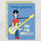 Doodle Rocker Invitation Sjabloon Kaart (Voorkant / Achterkant)