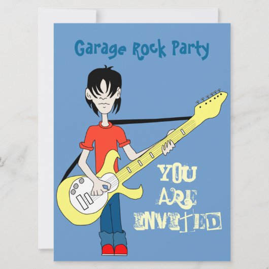 Doodle Rocker Invitation Sjabloon Kaart (Voorkant)