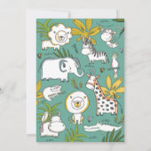 Doodle Safari Baby shower Kaart (Achterkant)