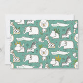 Doodle Safari Baby shower Uitnodiging (Achterkant)