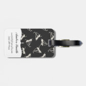 Doodle Sailboat Pattern Bagagelabel (Achterkant horizontaal)