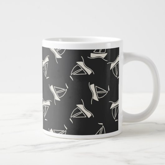 Doodle Sailboat Pattern Grote Koffiekop (Rechts)