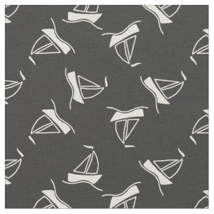 Doodle Sailboat Pattern Stof