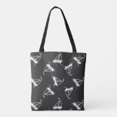 Doodle Sailboat Pattern Tote Bag (Achterkant)
