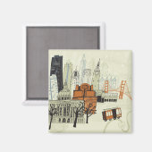 Doodle San Francisco Scene Magneet (Voorkant / Achterkant)