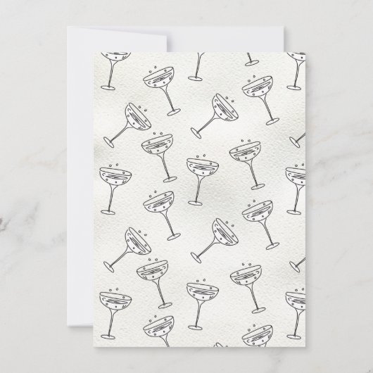 Doodle schets Funky Champagne bruiloft Kaart (Achterkant)