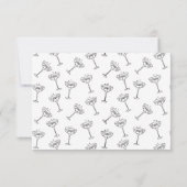 Doodle Schets Funky liefde vogels trouwringen RSVP Kaart (Achterkant)