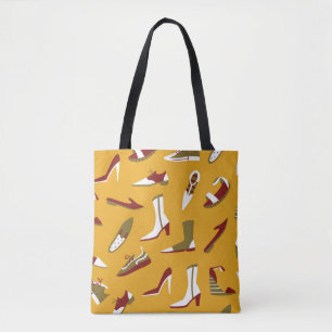 Doodle Schoenen: Hand getekend naadloos. Draagtas