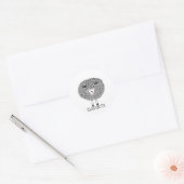 Doodle Sheep Persoonlijk Ronde Sticker (Envelop)
