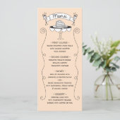 Doodle Sketch Funky Mariage Menu (Debout devant)