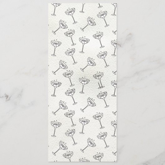Doodle Sketch Funky Mariage Menu (Dos)