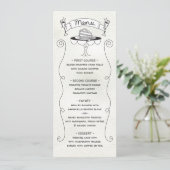 Doodle Sketch Funky Mariage Menu (Debout devant)